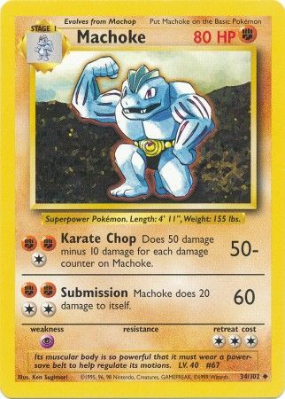 Machoke (34/102) [Base Set Unlimited] | Fandemonia Ltd