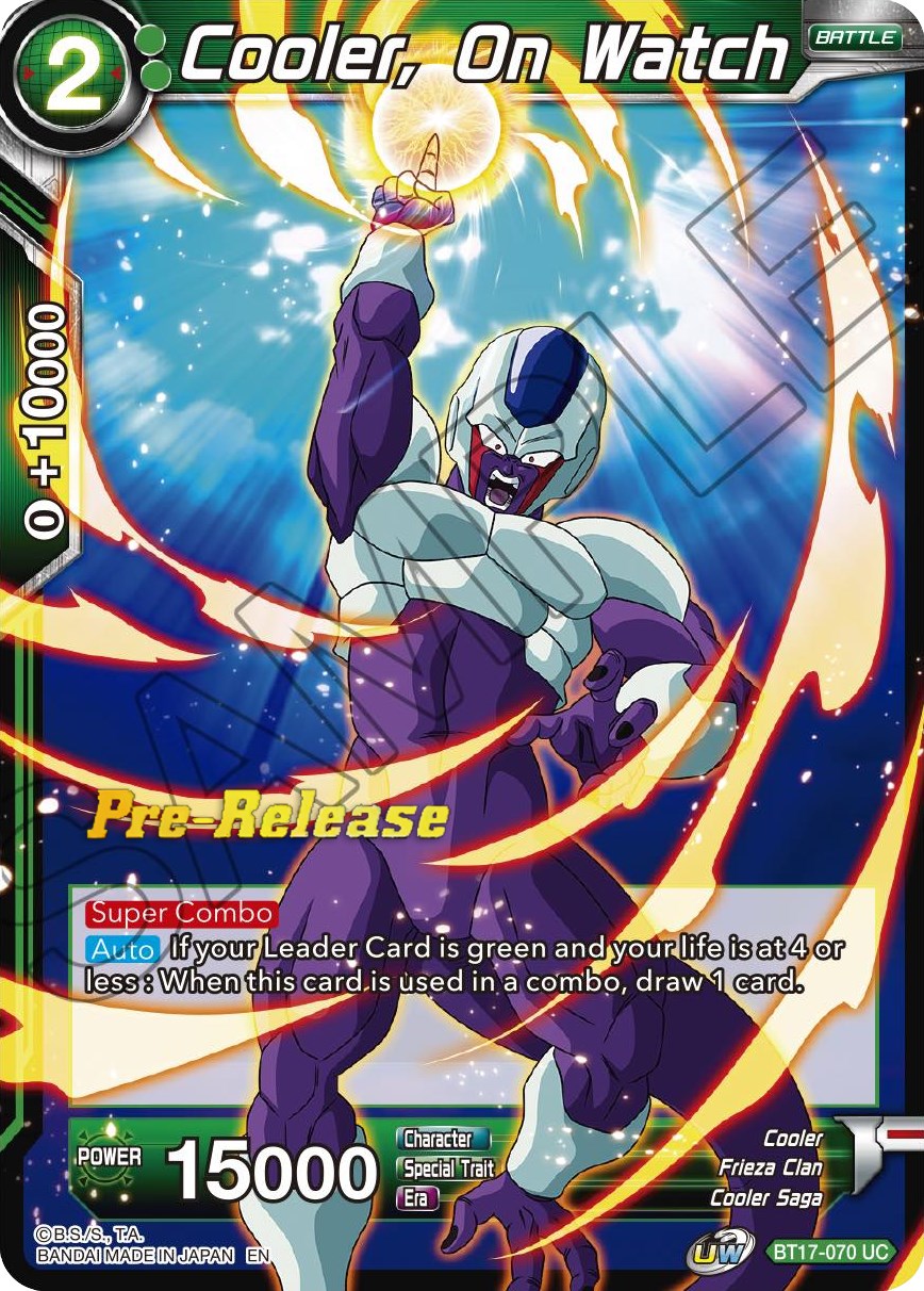 Cooler, On Watch (BT17-070) [Ultimate Squad Prerelease Promos] | Fandemonia Ltd