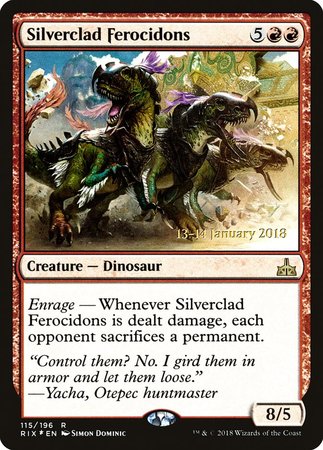 Silverclad Ferocidons [Rivals of Ixalan Promos] | Fandemonia Ltd