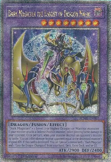 Dark Magician the Knight of Dragon Magic [BLMR-EN001] Quarter Century Secret Rare | Fandemonia Ltd