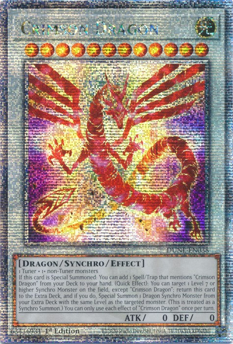 Crimson Dragon [DUNE-EN038] Quarter Century Secret Rare | Fandemonia Ltd