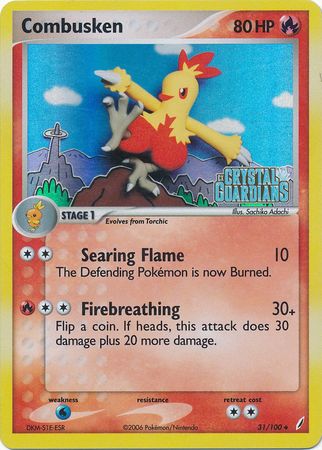 Combusken (31/100) (Stamped) [EX: Crystal Guardians] | Fandemonia Ltd