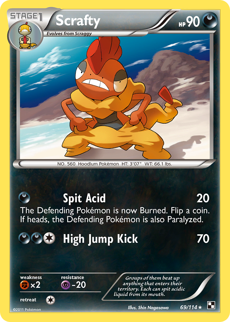 Scrafty (69/114) [Black & White: Base Set] | Fandemonia Ltd