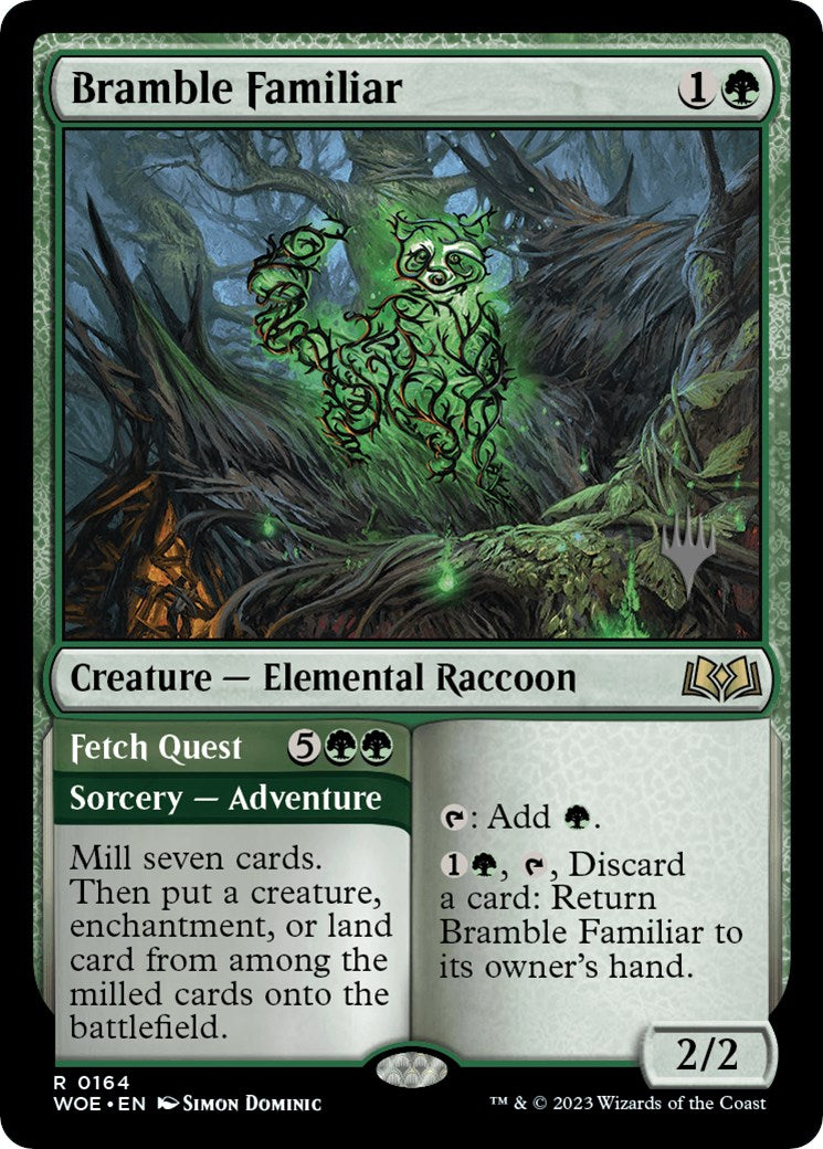 Bramble Familiar // Fetch Quest (Promo Pack) [Wilds of Eldraine Promos] | Fandemonia Ltd