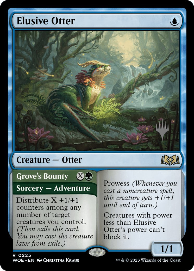 Elusive Otter // Grove's Bounty (Promo Pack) [Wilds of Eldraine Promos] | Fandemonia Ltd