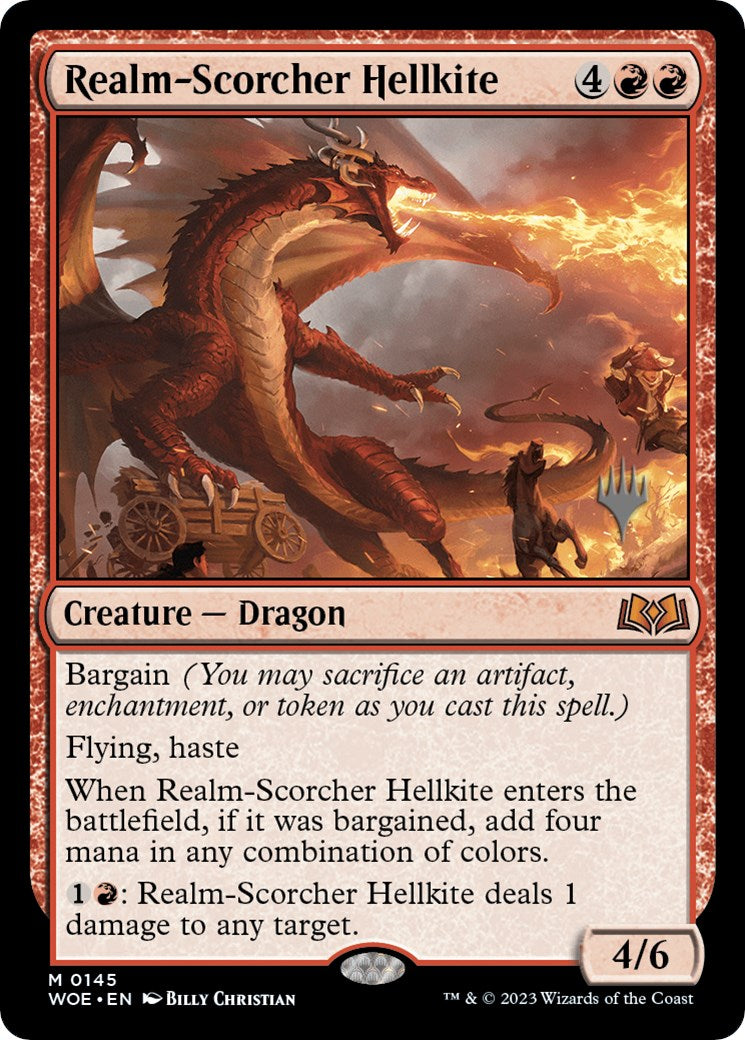 Realm-Scorcher Hellkite (Promo Pack) [Wilds of Eldraine Promos] | Fandemonia Ltd