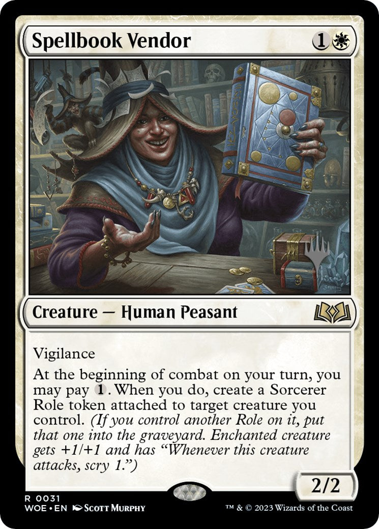 Spellbook Vendor (Promo Pack) [Wilds of Eldraine Promos] | Fandemonia Ltd