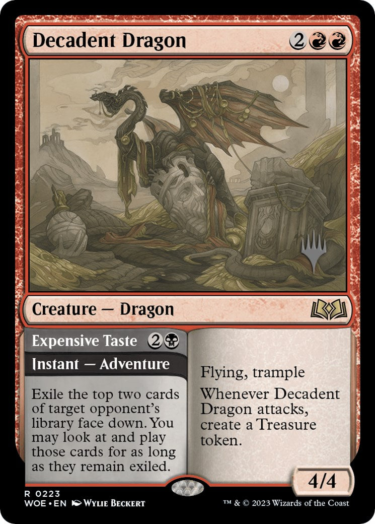 Decadent Dragon // Expensive Taste (Promo Pack) [Wilds of Eldraine Promos] | Fandemonia Ltd