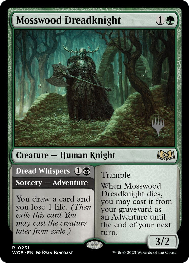 Mosswood Dreadknight // Dread Whispers (Promo Pack) [Wilds of Eldraine Promos] | Fandemonia Ltd