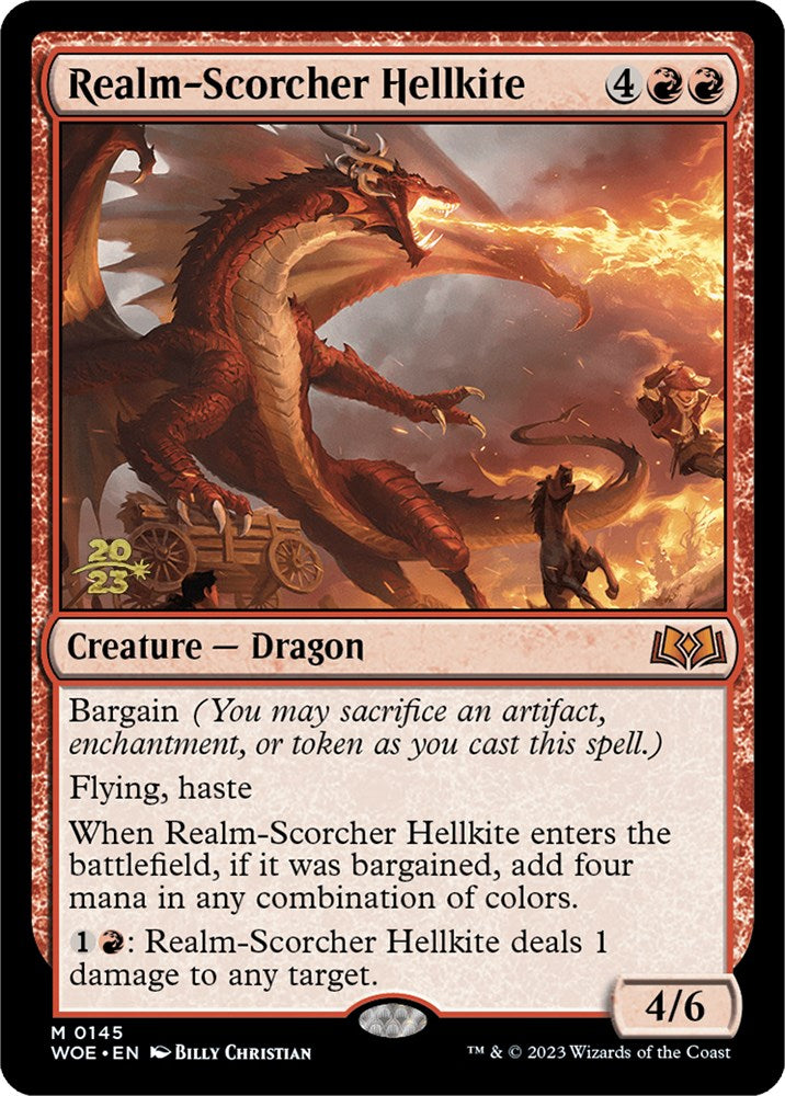 Realm-Scorcher Hellkite [Wilds of Eldraine Prerelease Promos] | Fandemonia Ltd