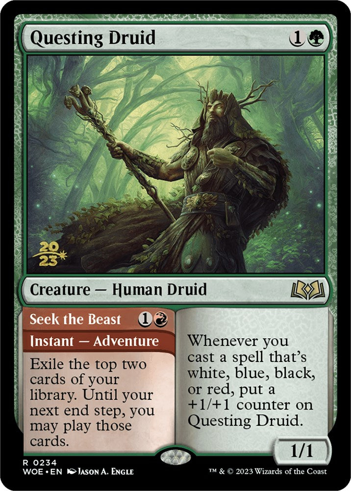 Questing Druid // Seek the Beast [Wilds of Eldraine Prerelease Promos] | Fandemonia Ltd