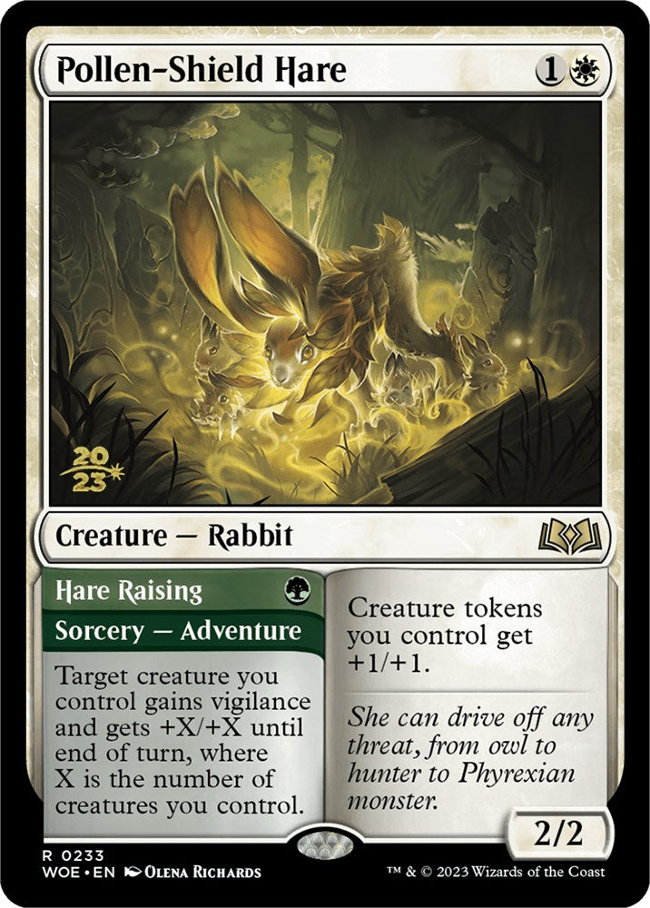 Pollen-Shield Hare // Hare Raising (Promo Pack) [Wilds of Eldraine Promos] | Fandemonia Ltd