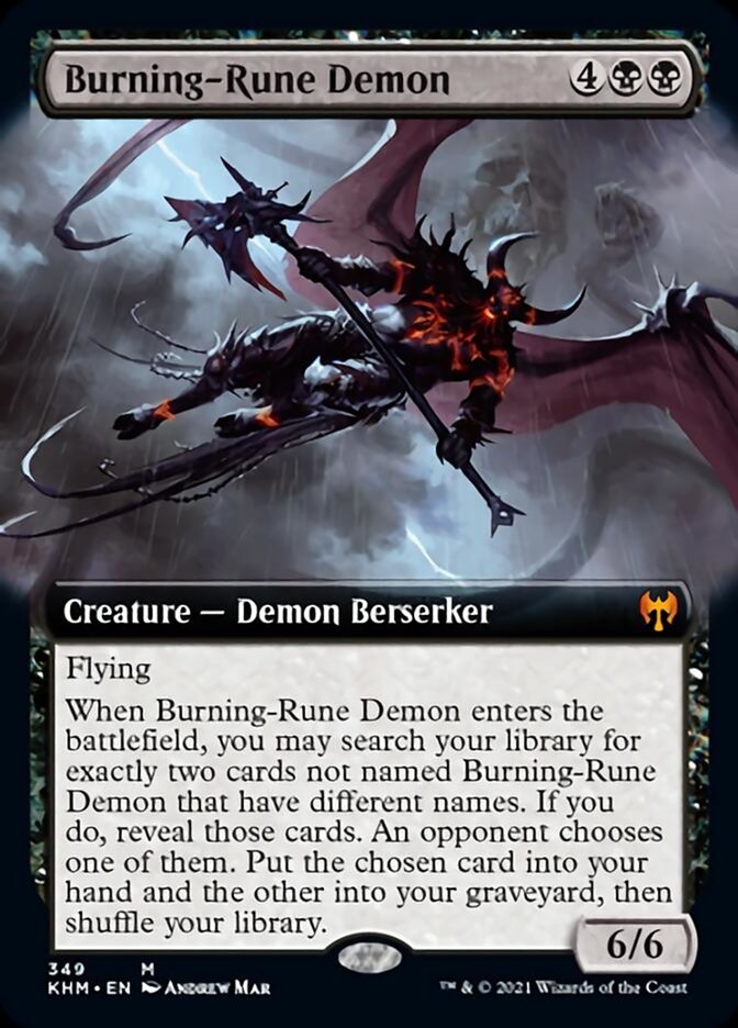 Burning-Rune Demon (Extended Art) [Kaldheim] | Fandemonia Ltd