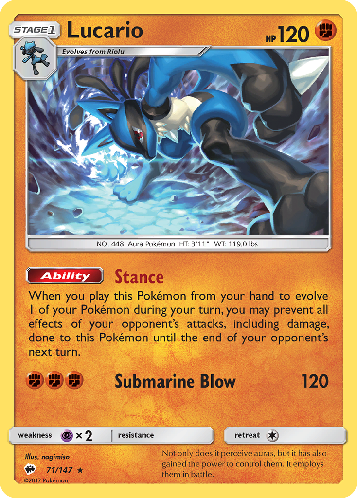 Lucario (71/147) [Sun & Moon: Burning Shadows] | Fandemonia Ltd