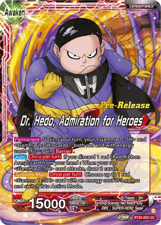 Dr. Hedo // Dr Hedo, Admiration for Heroes (BT22-002) [Critical Blow Prerelease Promos] | Fandemonia Ltd