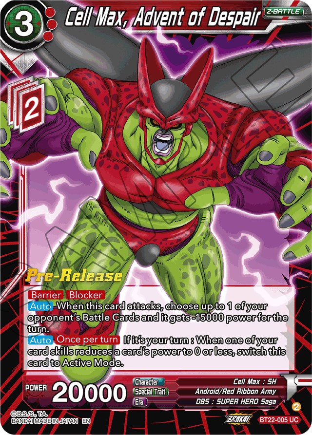 Cell Max, Advent of Despair (BT22-005) [Critical Blow Prerelease Promos] | Fandemonia Ltd