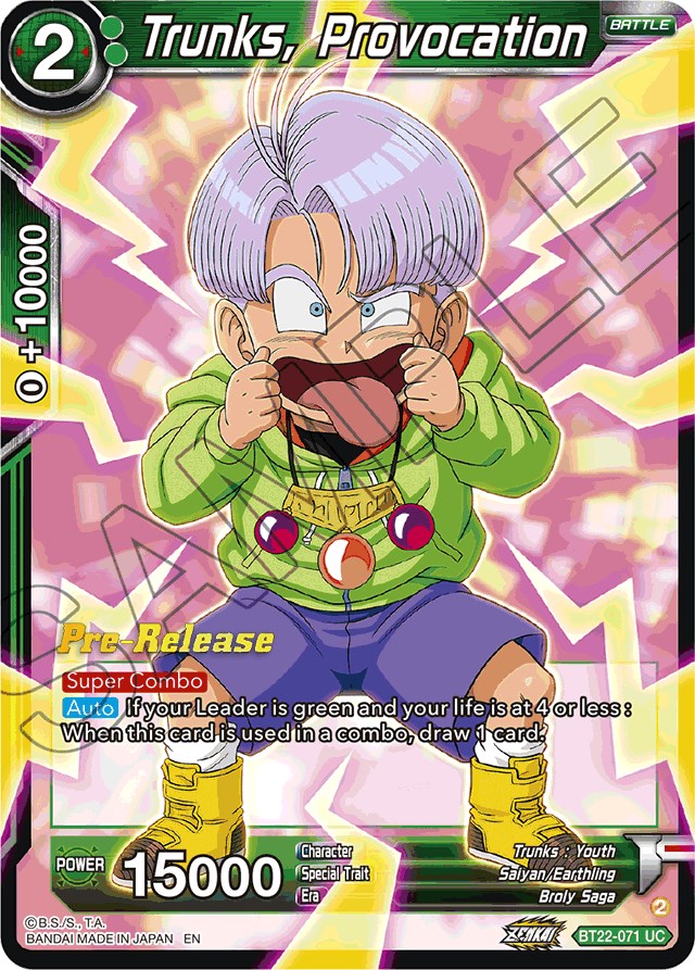 Trunks, Provocation (BT22-071) [Critical Blow Prerelease Promos] | Fandemonia Ltd