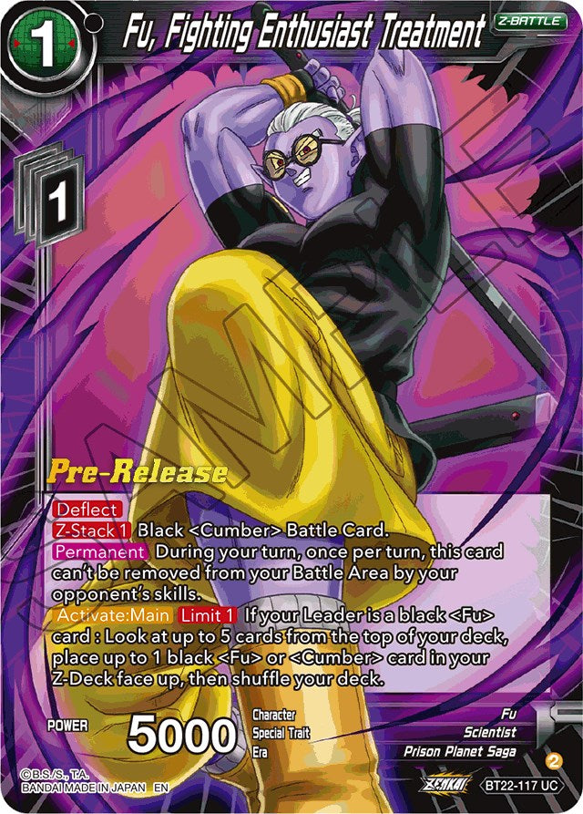 Fu, Fighting Enthusiast Treatment (BT22-117) [Critical Blow Prerelease Promos] | Fandemonia Ltd