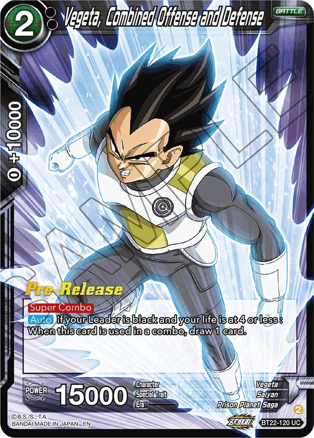 Vegeta, Combined Offense and Defense (BT22-120) [Critical Blow Prerelease Promos] | Fandemonia Ltd