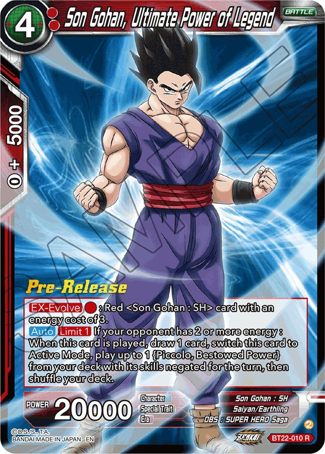 Son Gohan, Ultimate Power of Legend (BT22-010) [Critical Blow Prerelease Promos] | Fandemonia Ltd