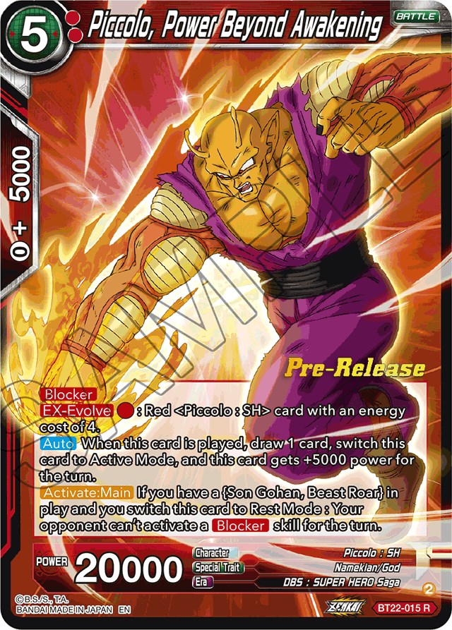 Piccolo, Power Beyond Awakening (BT22-015) [Critical Blow Prerelease Promos] | Fandemonia Ltd