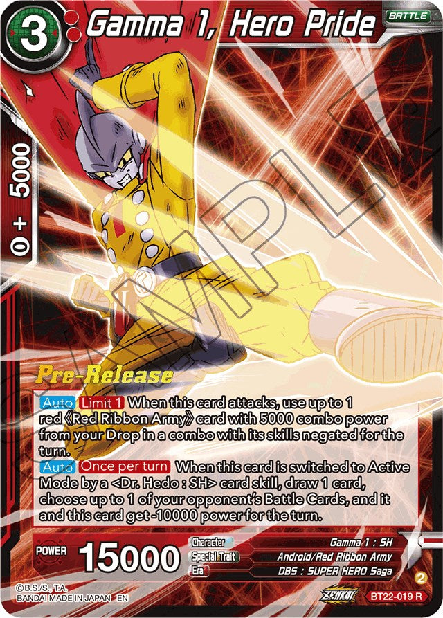 Gamma 1, Hero Pride (BT22-019) [Critical Blow Prerelease Promos] | Fandemonia Ltd