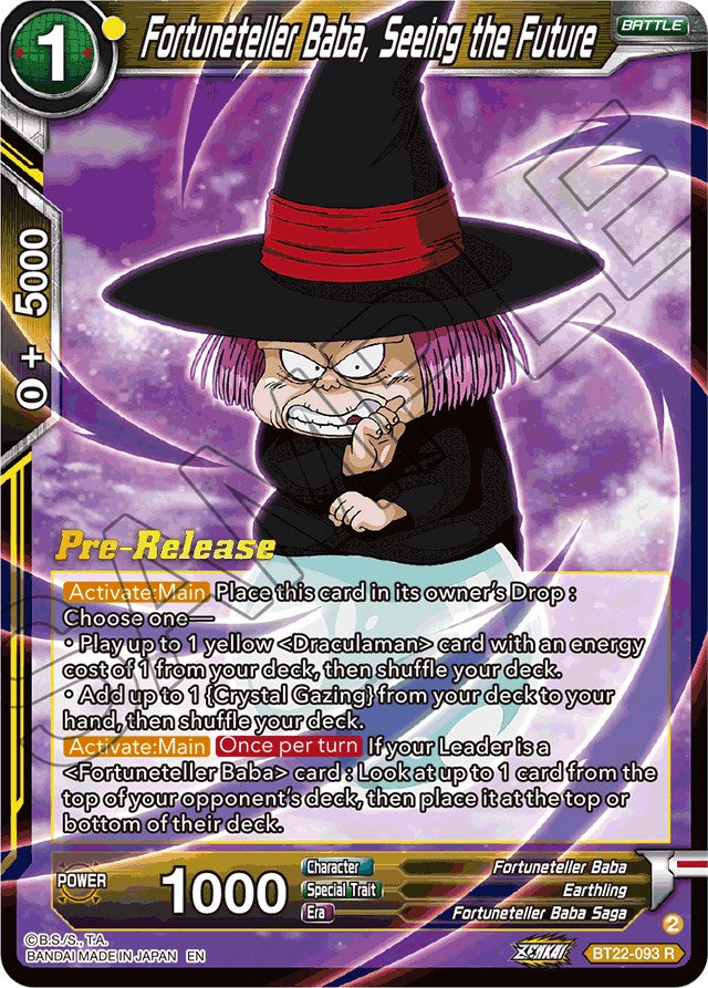 Fortuneteller Baba, Seeing the Future (BT22-093) [Critical Blow Prerelease Promos] | Fandemonia Ltd