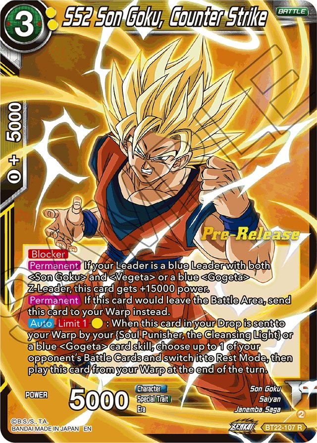 SS2 Son Goku, Counter Strike (BT22-107) [Critical Blow Prerelease Promos] | Fandemonia Ltd