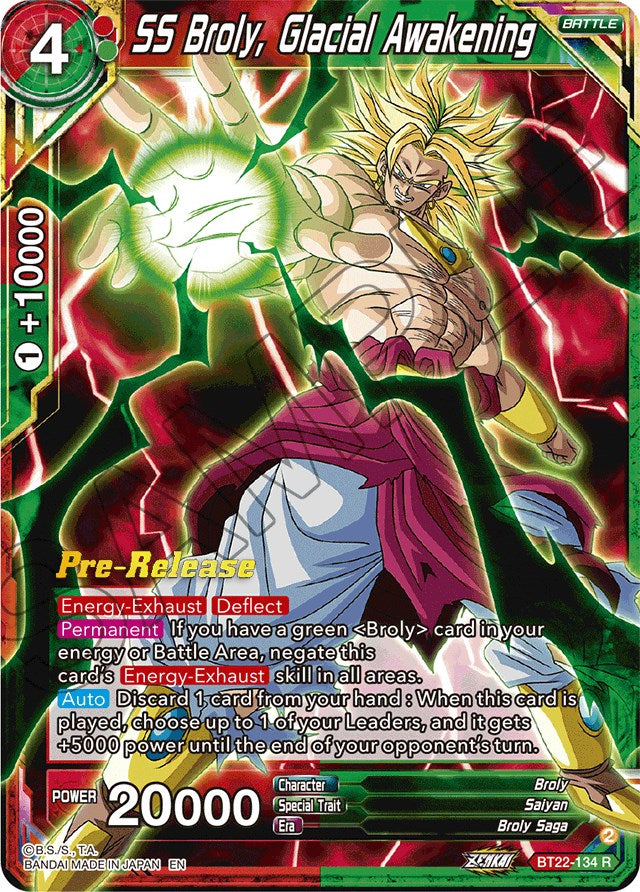 SS Broly, Glacial Awakening (BT22-134) [Critical Blow Prerelease Promos] | Fandemonia Ltd