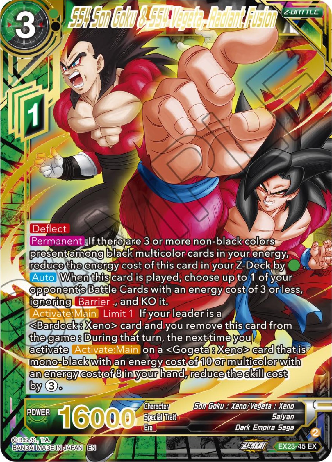 SS4 Son Goku & SS4 Vegeta, Radiant Fusion (EX23-45) [Premium Anniversary Box 2023] | Fandemonia Ltd