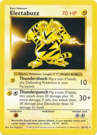 Electabuzz (20/102) [Base Set Shadowless Unlimited] | Fandemonia Ltd