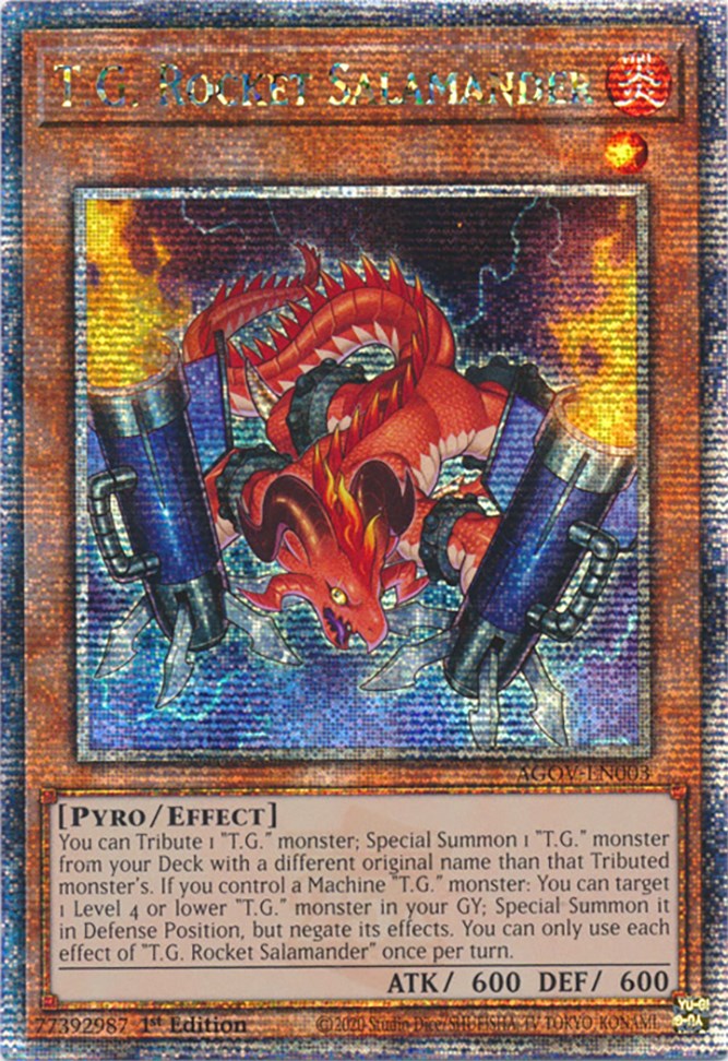 T.G. Rocket Salamander (Quarter Century Secret Rare) [AGOV-EN003] Quarter Century Secret Rare | Fandemonia Ltd