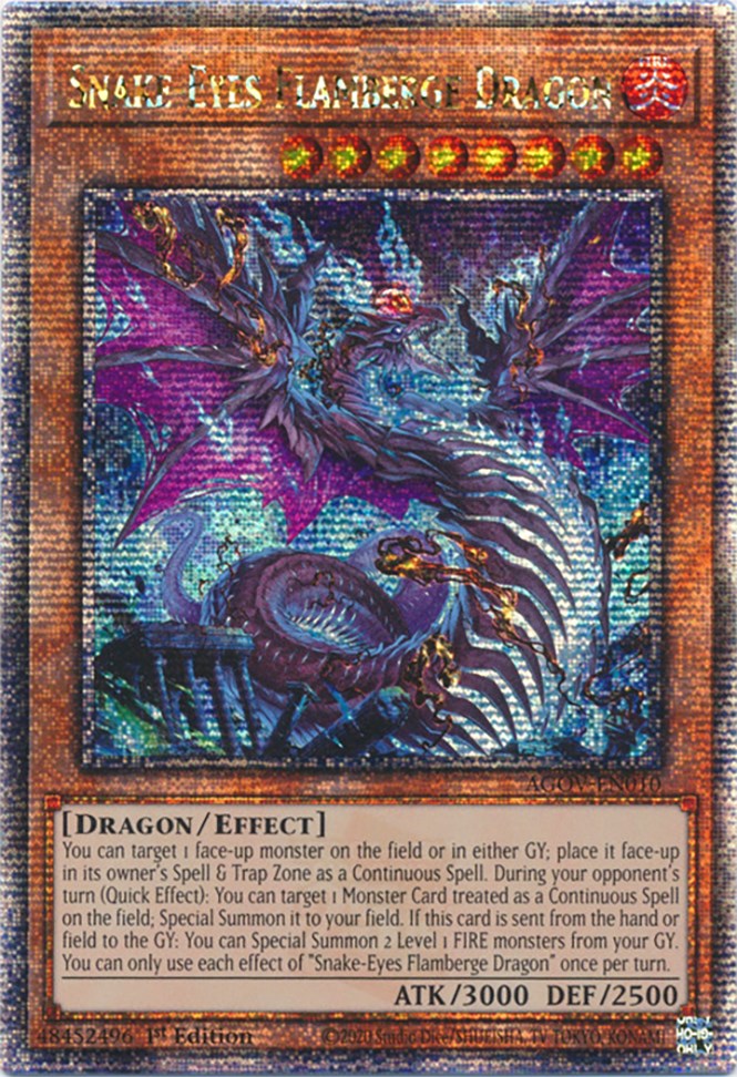 Snake-Eyes Flamberge Dragon (Quarter Century Secret Rare) [AGOV-EN010] Quarter Century Secret Rare | Fandemonia Ltd