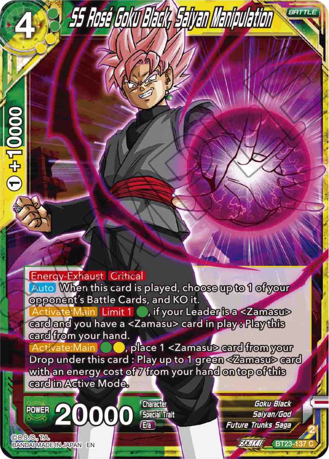 SS Rose Goku Black, Saiyan Manipulation (BT23-137) [Perfect Combination] | Fandemonia Ltd