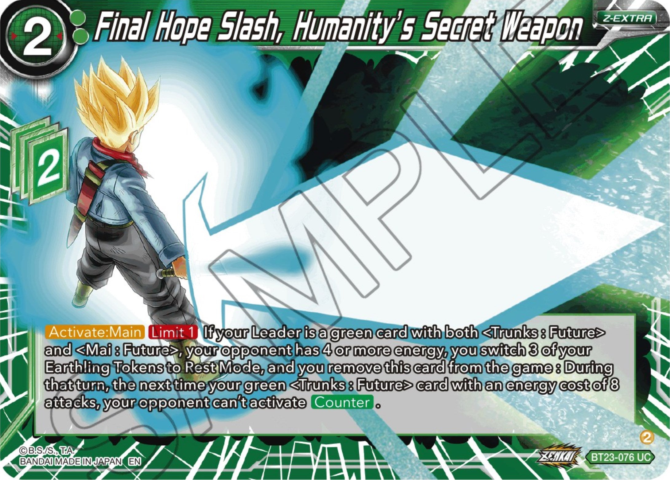 Final Hope Slash, Humanity's Secret Weapon (BT23-076) [Perfect Combination] | Fandemonia Ltd