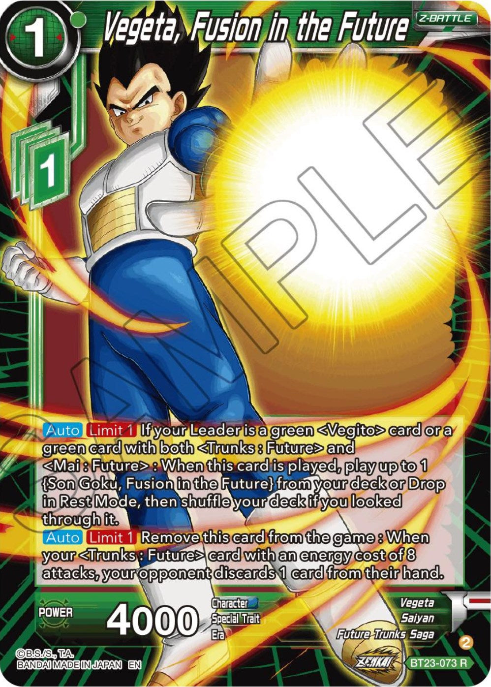 Vegeta, Fusion in the Future (BT23-073) [Perfect Combination] | Fandemonia Ltd