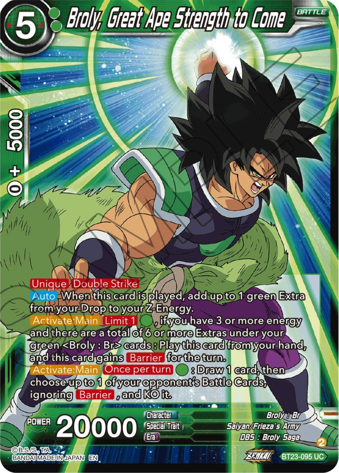 Broly, Great Ape Strength to Come (BT23-095) [Perfect Combination] | Fandemonia Ltd