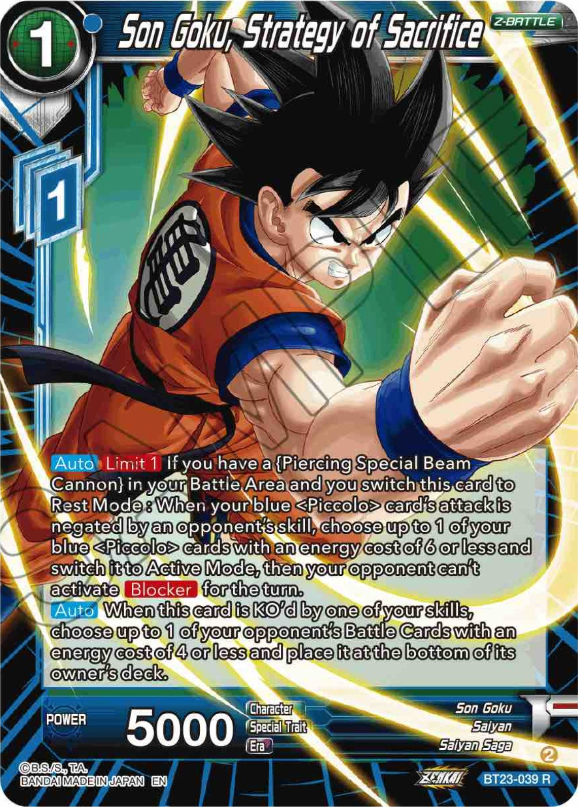 Son Goku, Strategy of Sacrifice (BT23-039) [Perfect Combination] | Fandemonia Ltd