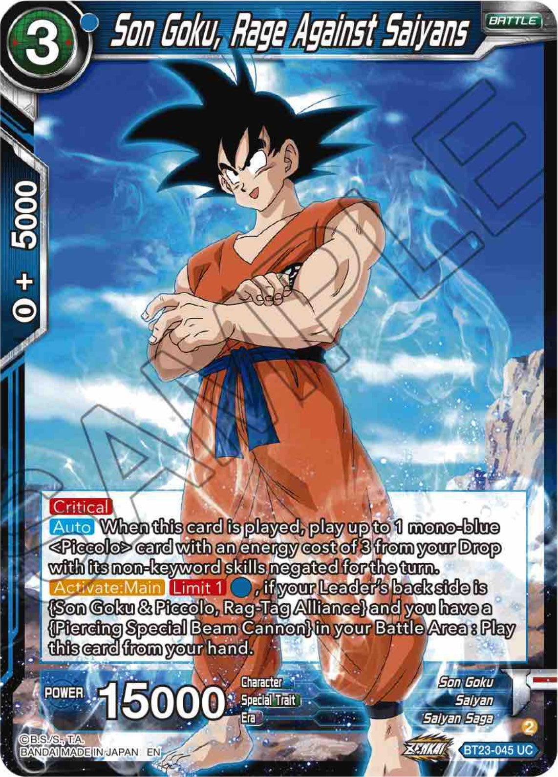 Son Goku, Rage Against Saiyans (BT23-045) [Perfect Combination] | Fandemonia Ltd