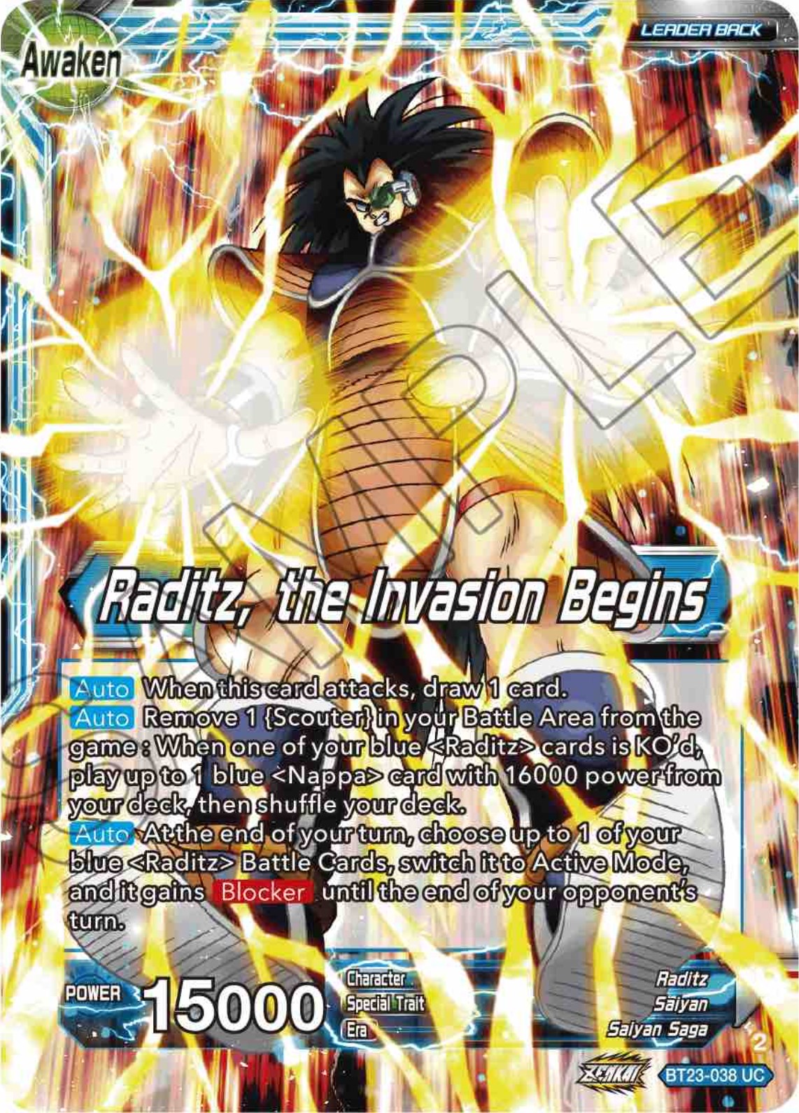 Raditz // Raditz, the Invasion Begins (BT23-038) [Perfect Combination] | Fandemonia Ltd