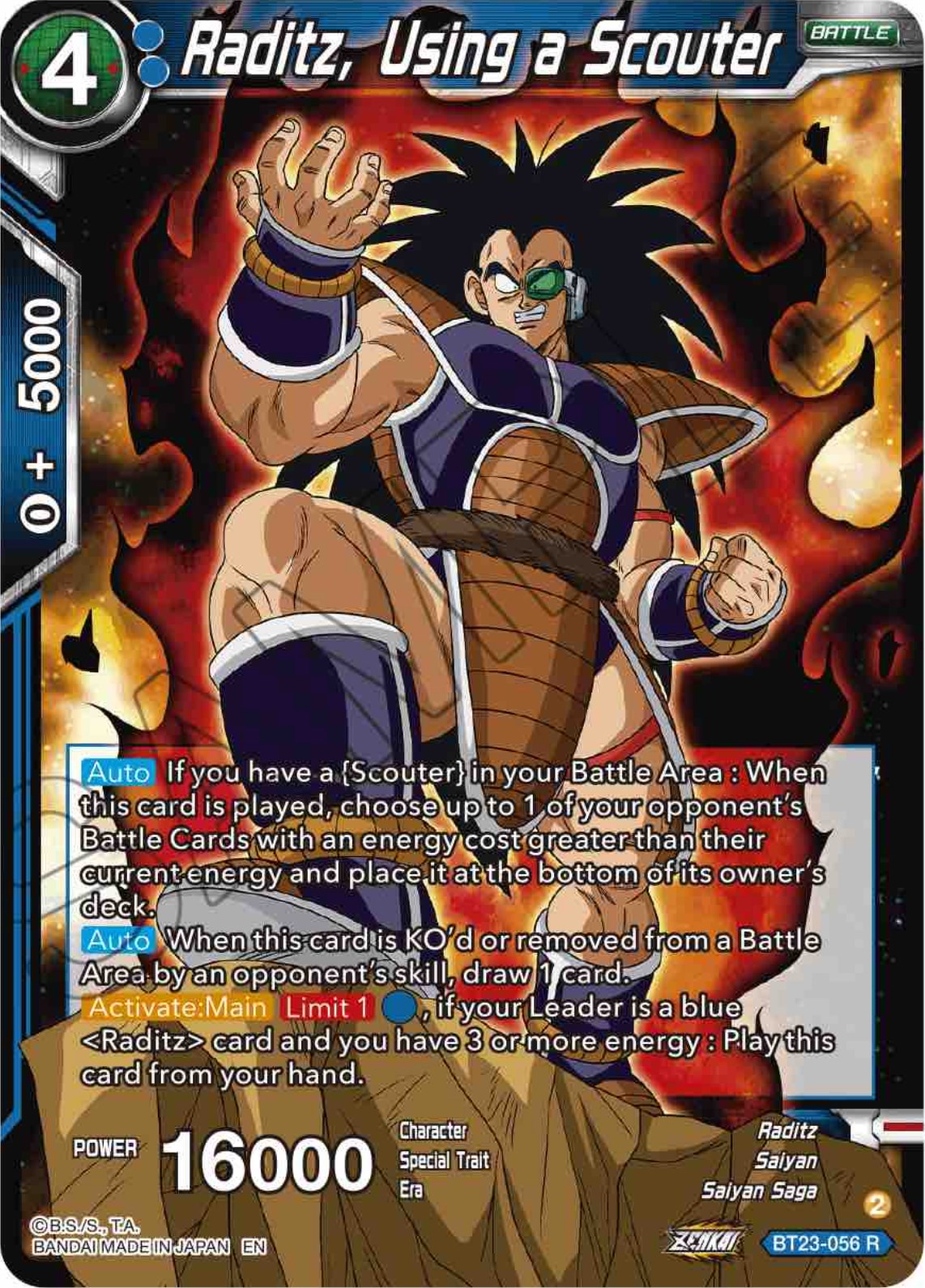 Raditz, Using a Scouter (BT23-056) [Perfect Combination] | Fandemonia Ltd