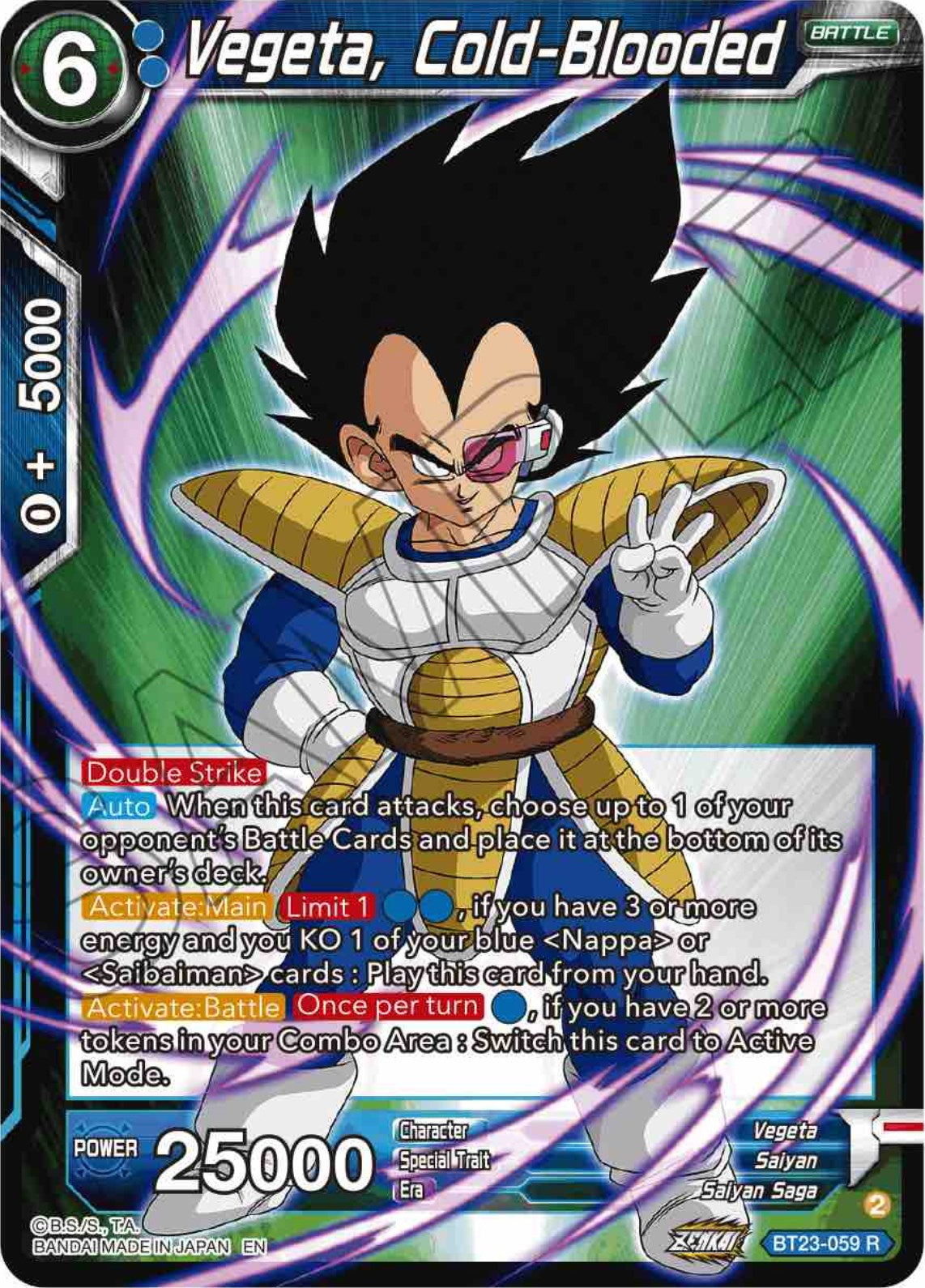 Vegeta, Cold-Blooded (BT23-059) [Perfect Combination] | Fandemonia Ltd