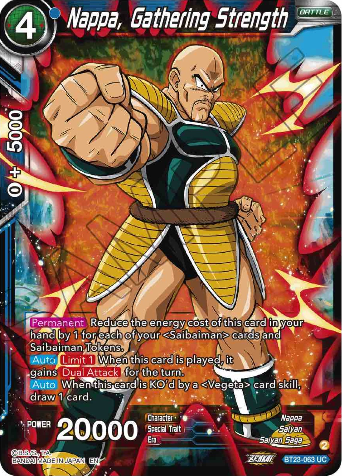 Nappa, Gathering Strength (BT23-063) [Perfect Combination] | Fandemonia Ltd