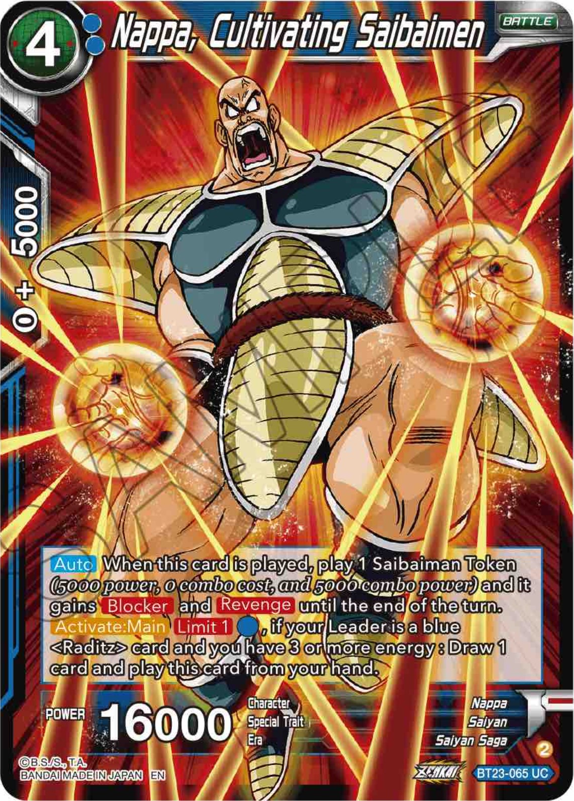 Nappa, Cultivating Saibaimen (BT23-065) [Perfect Combination] | Fandemonia Ltd