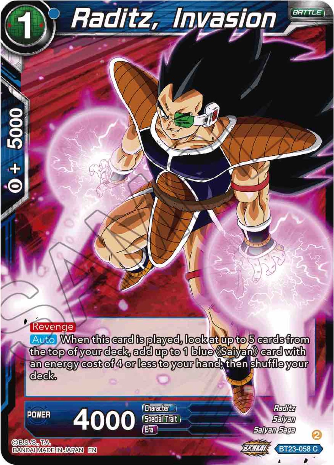 Raditz, Invasion (BT23-058) [Perfect Combination] | Fandemonia Ltd