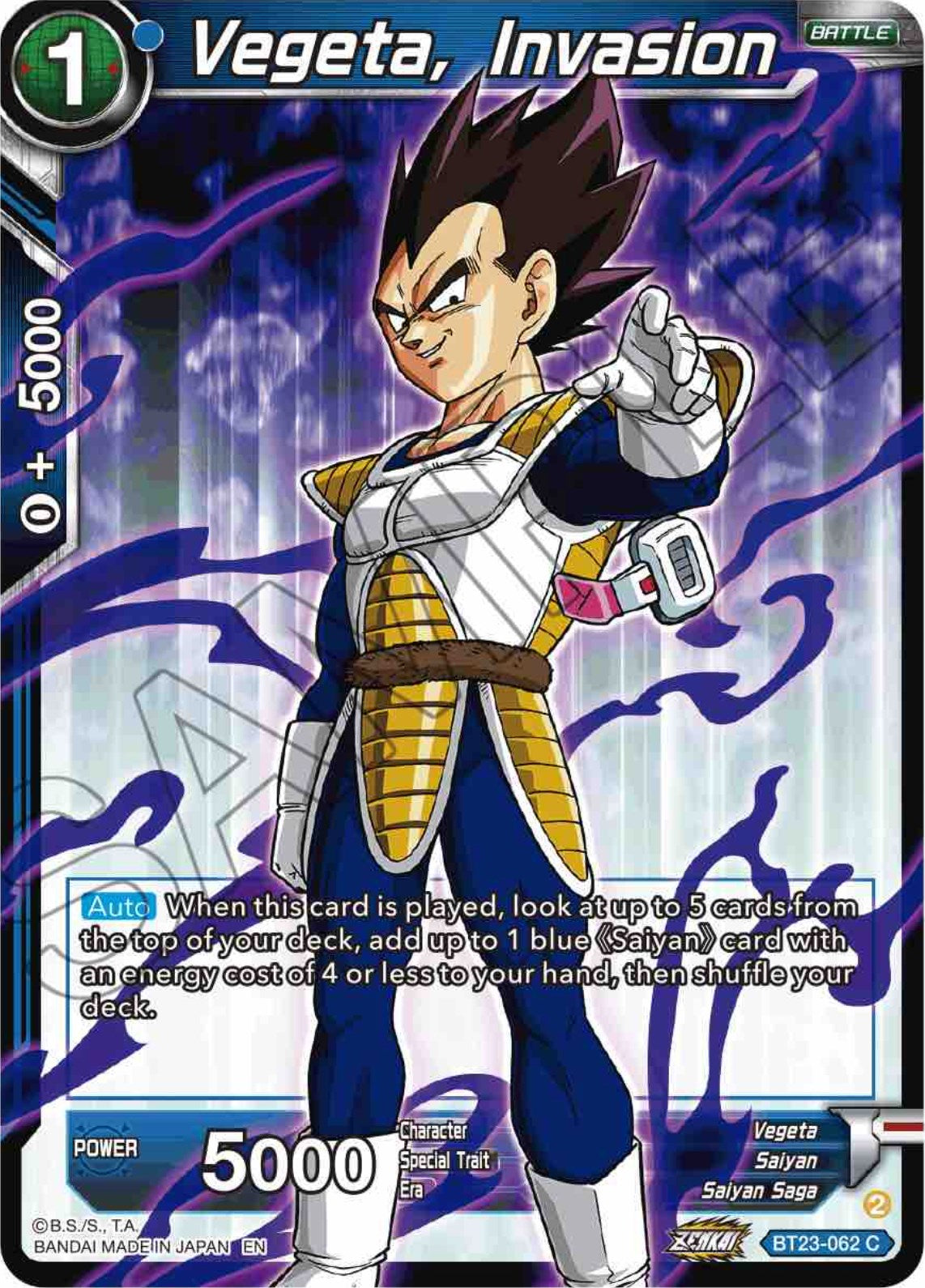 Vegeta, Invasion (BT23-062) [Perfect Combination] | Fandemonia Ltd