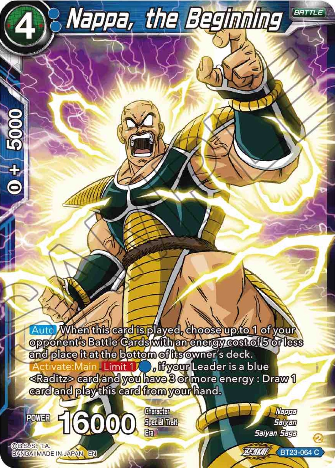 Nappa, the Beginning (BT23-064) [Perfect Combination] | Fandemonia Ltd