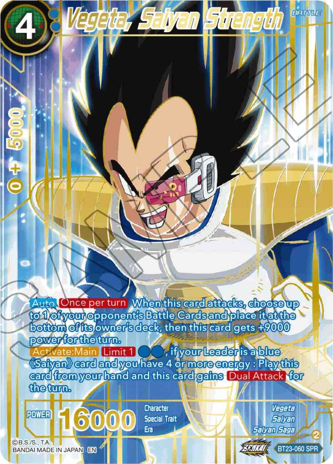 Vegeta, Saiyan Strength (SPR) (BT23-060) [Perfect Combination] | Fandemonia Ltd