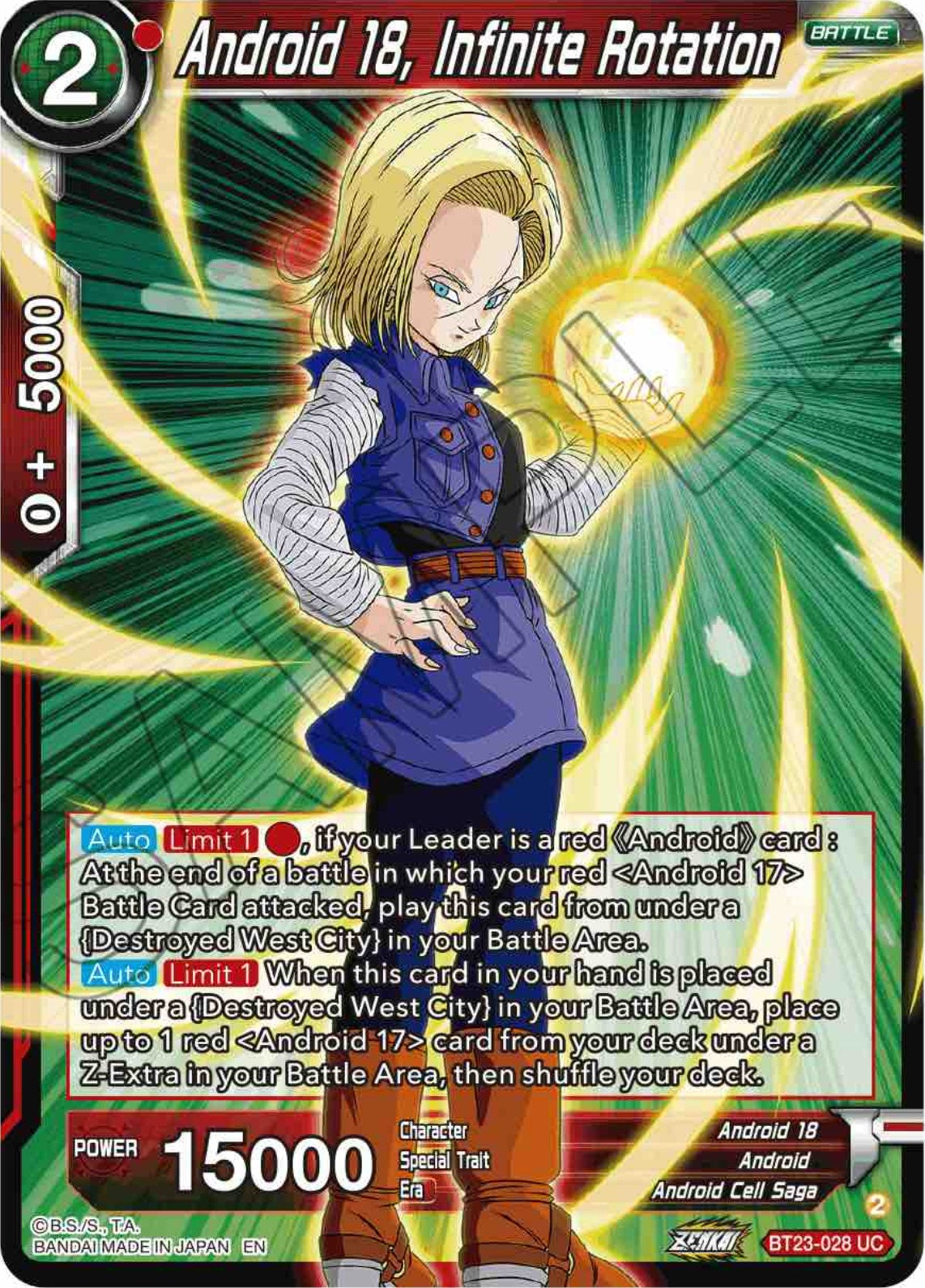 Android 18, Infinite Rotation (BT23-028) [Perfect Combination] | Fandemonia Ltd