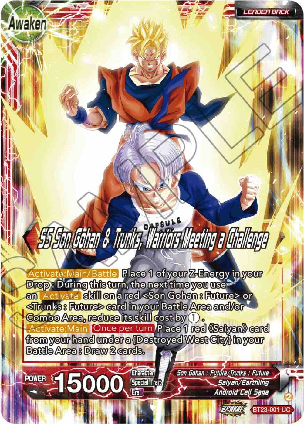 Son Gohan & Trunks // SS Son Gohan & Trunks, Warriors Meeting a Challenge (BT23-001) [Perfect Combination] | Fandemonia Ltd